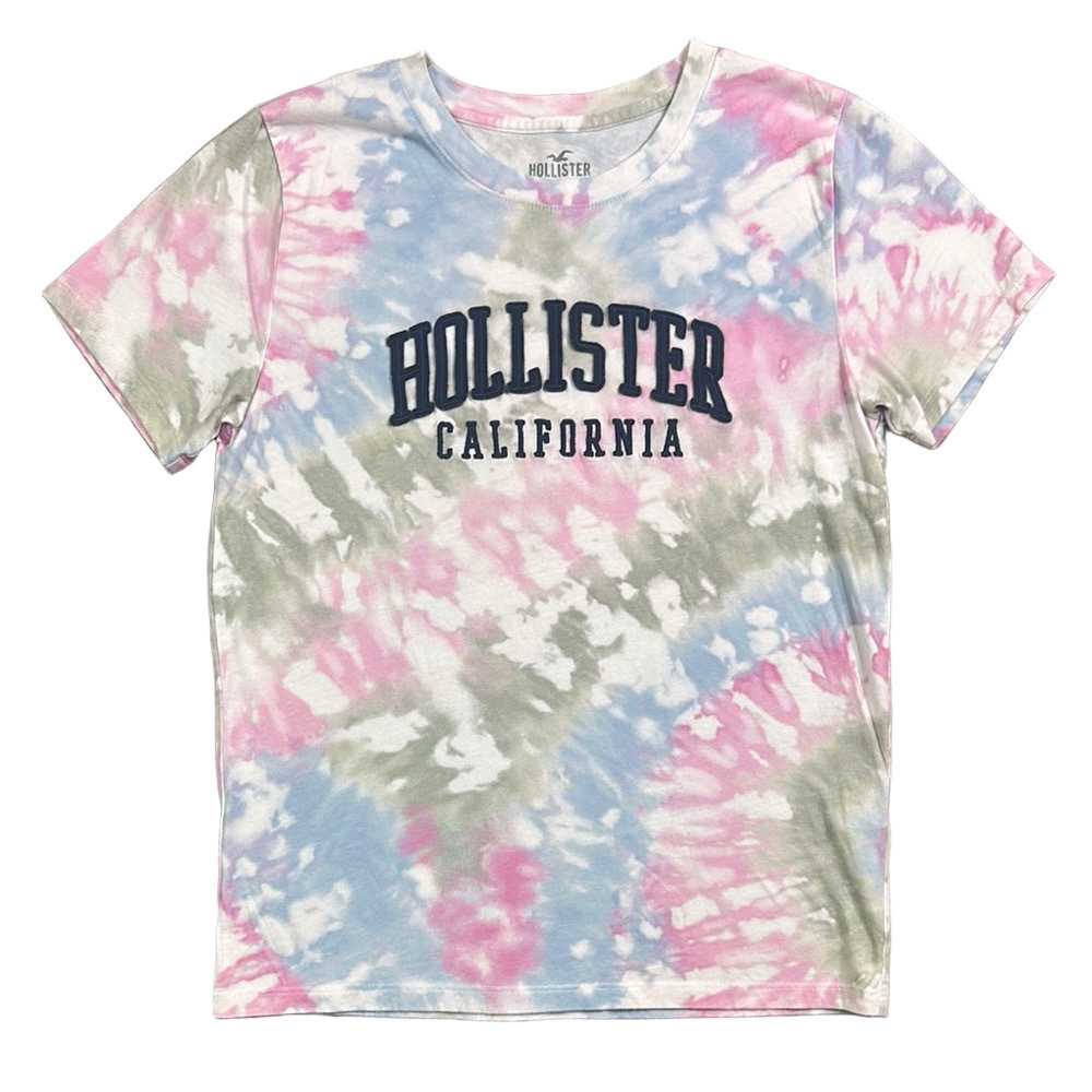Hollister Pink and Blue Tie-Dye Short Sleeve Tee Size X-Small